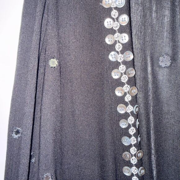 Soft Surroundings Rafina Gauze Longline Topper - Black 1X - Picture 8 of 11